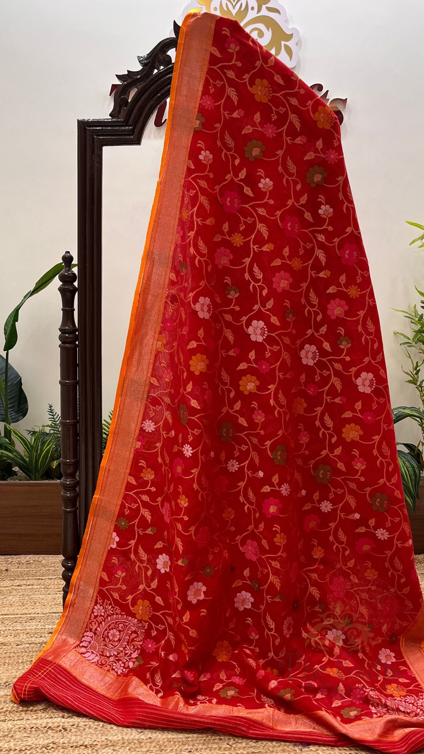 Pure Ektara Cotton Jamdani Banarasi Saree - Tilfi