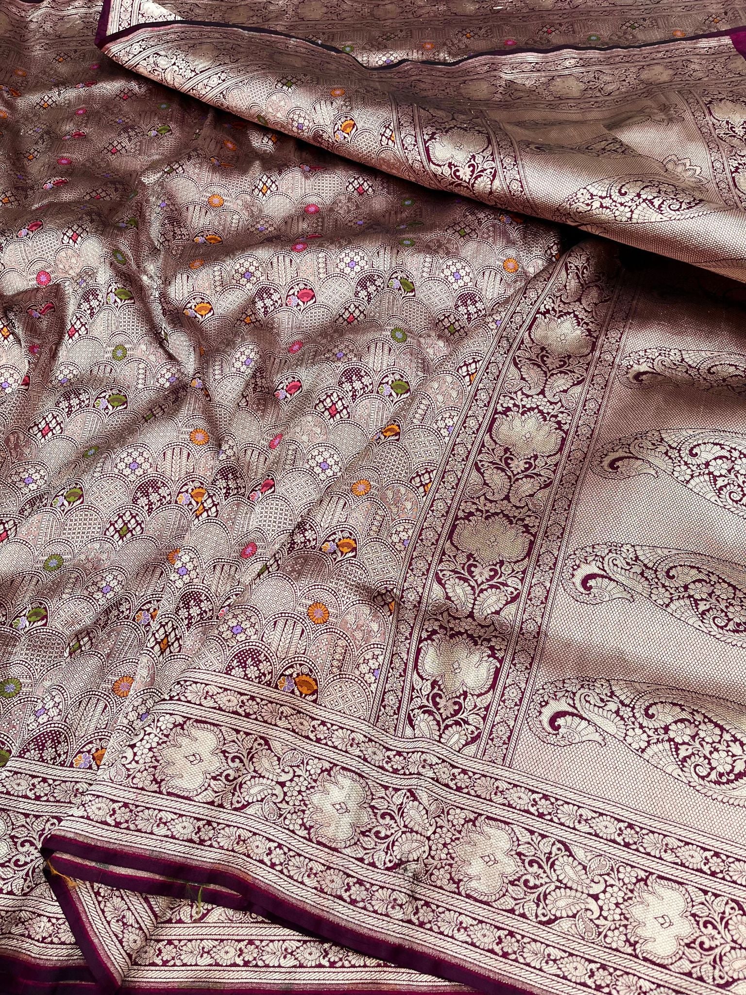 Pure Katan Silk Handloom Banarasi Saree - Tanchui Brocade Meena