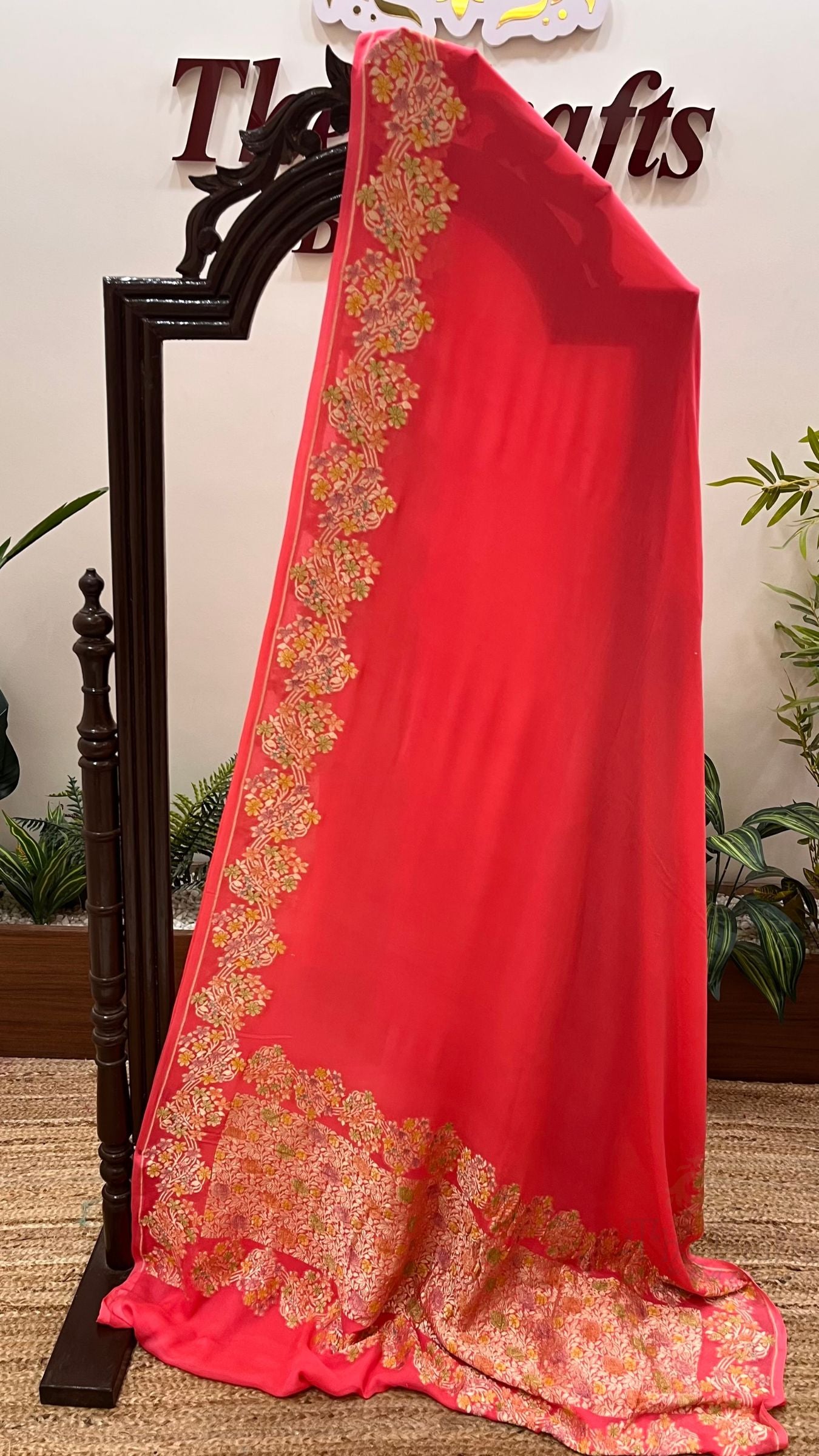 Khaddi Georgette Handloom Banarasi Saree