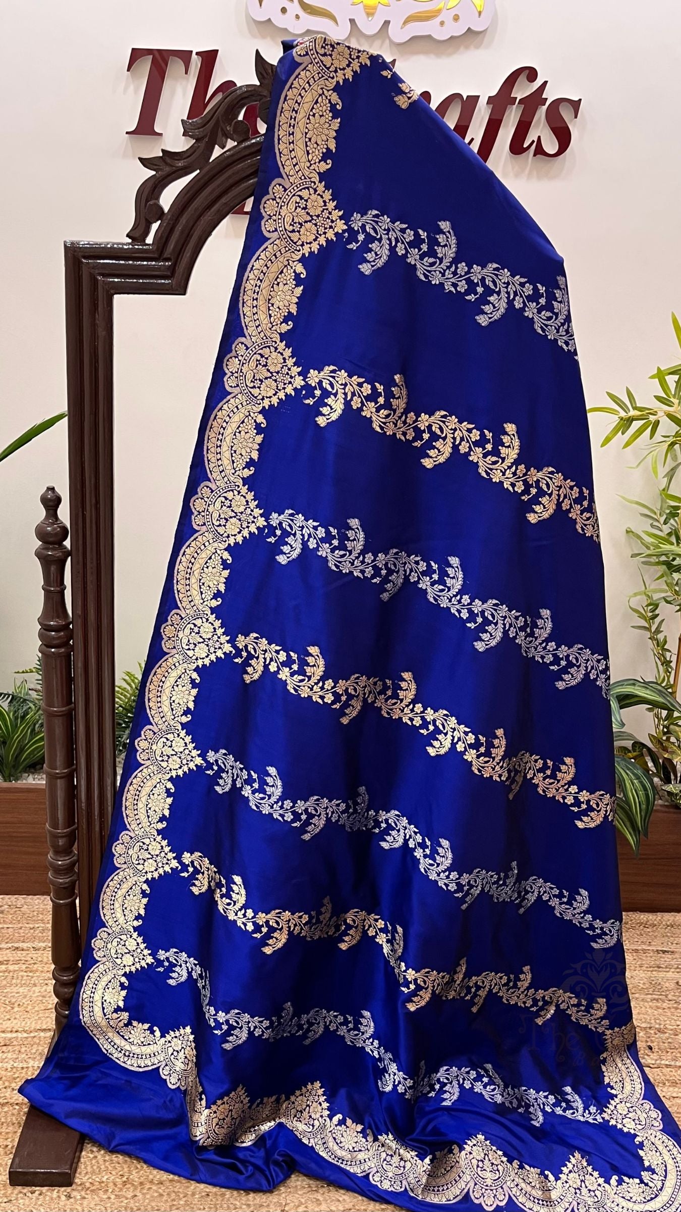 Pure Katan Silk Handloom Banarasi Saree - Sona roopa with kadhua work