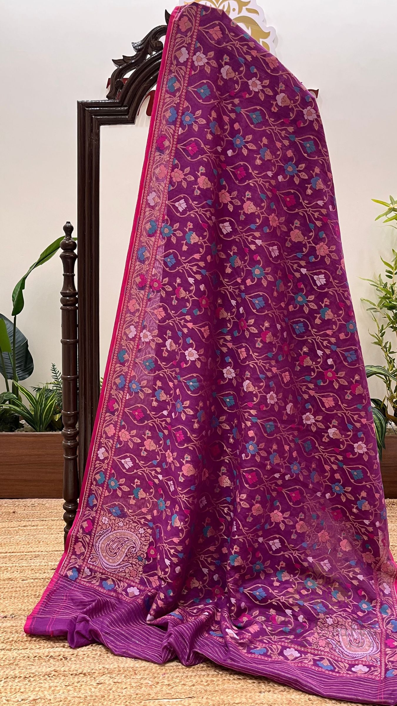 Pure Ektara Cotton Jamdani Banarasi Saree - Tilfi