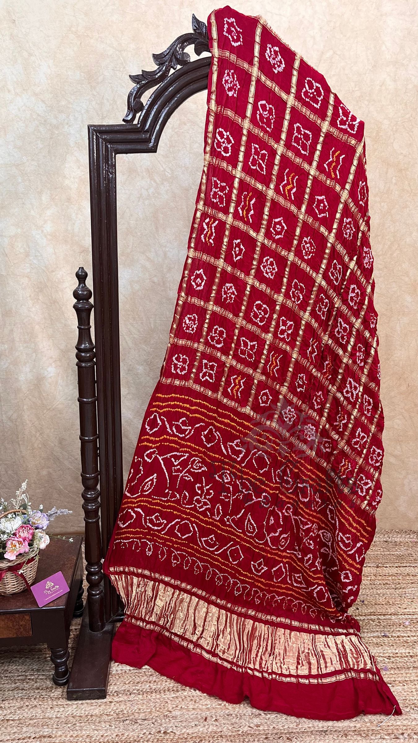 Pure Georgette Banarasi Handloom Bandhej Saree