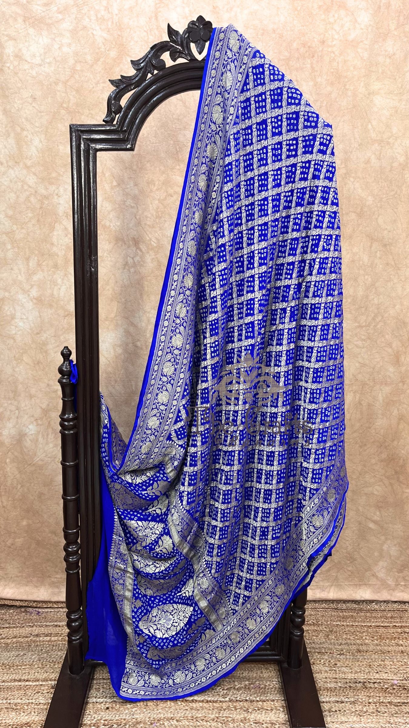 Pure Georgette Banarasi Handloom Bandhej Saree