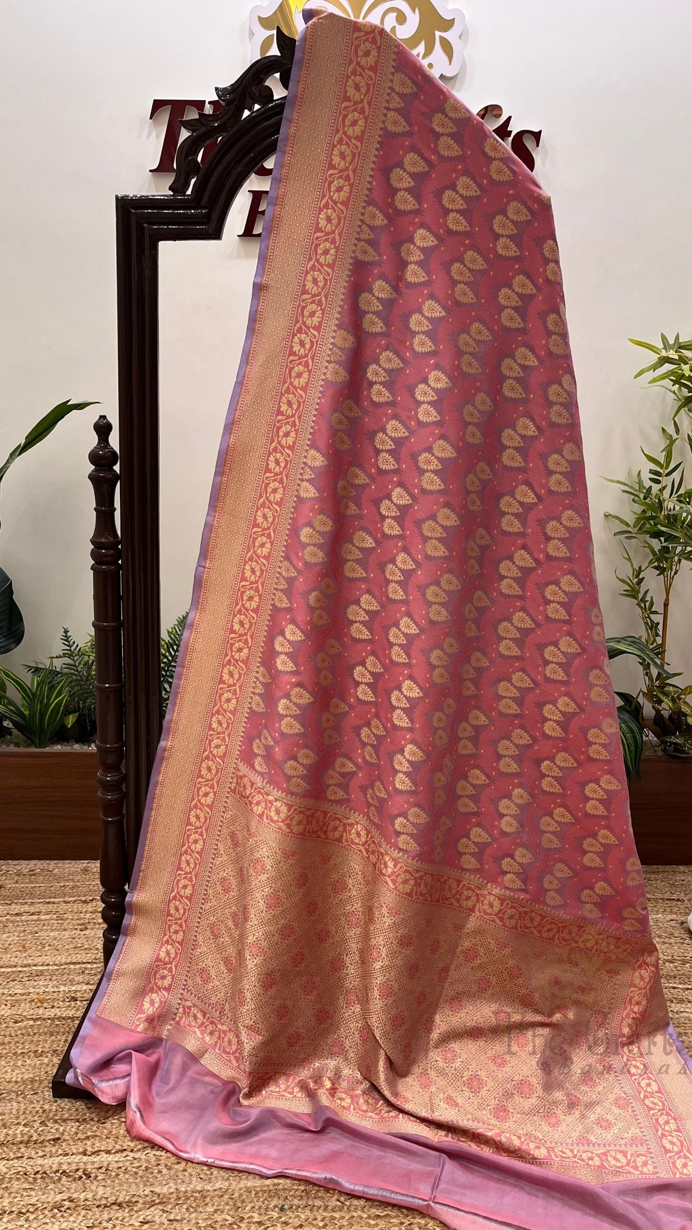 Pure Cotton Silk Banarasi Brocade Handloom Saree - Meenakari