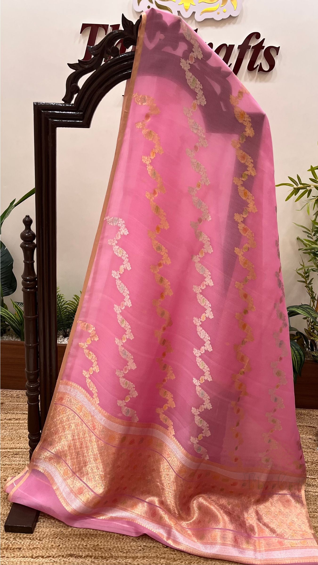 Pure Kora Silk Handloom Banarasi Saree
