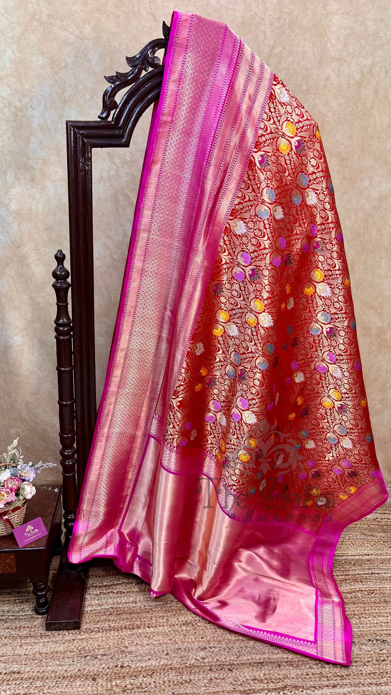 Pure Katan Silk Handloom Banarasi Saree - Kadhua Brocade Tilfi Meena with Satan Border