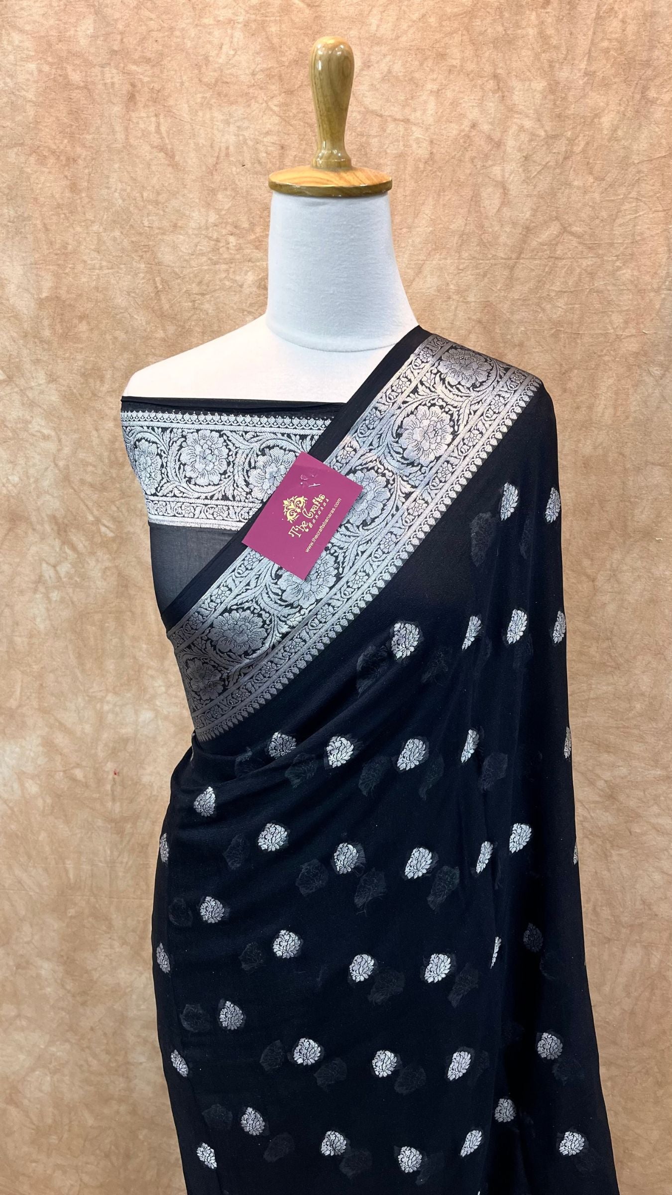 Pure Khaddi Chiffon Banarasi Saree