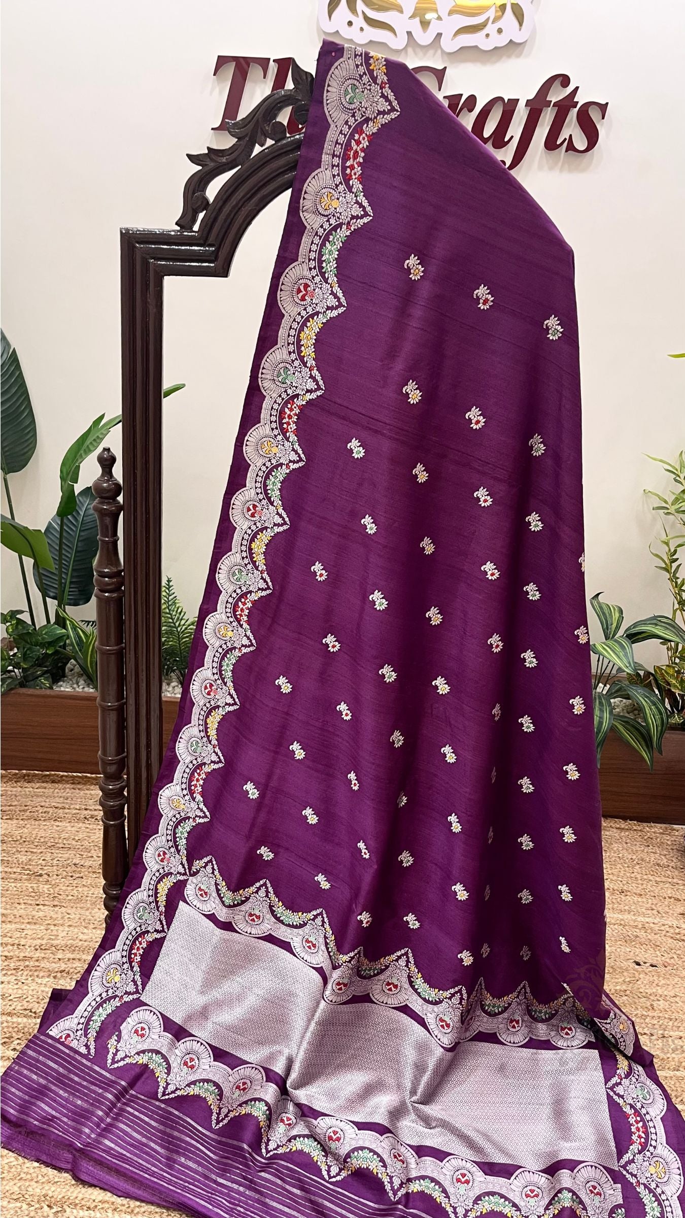 Tussar Georgette Handloom Banarasi Saree - Meenakari