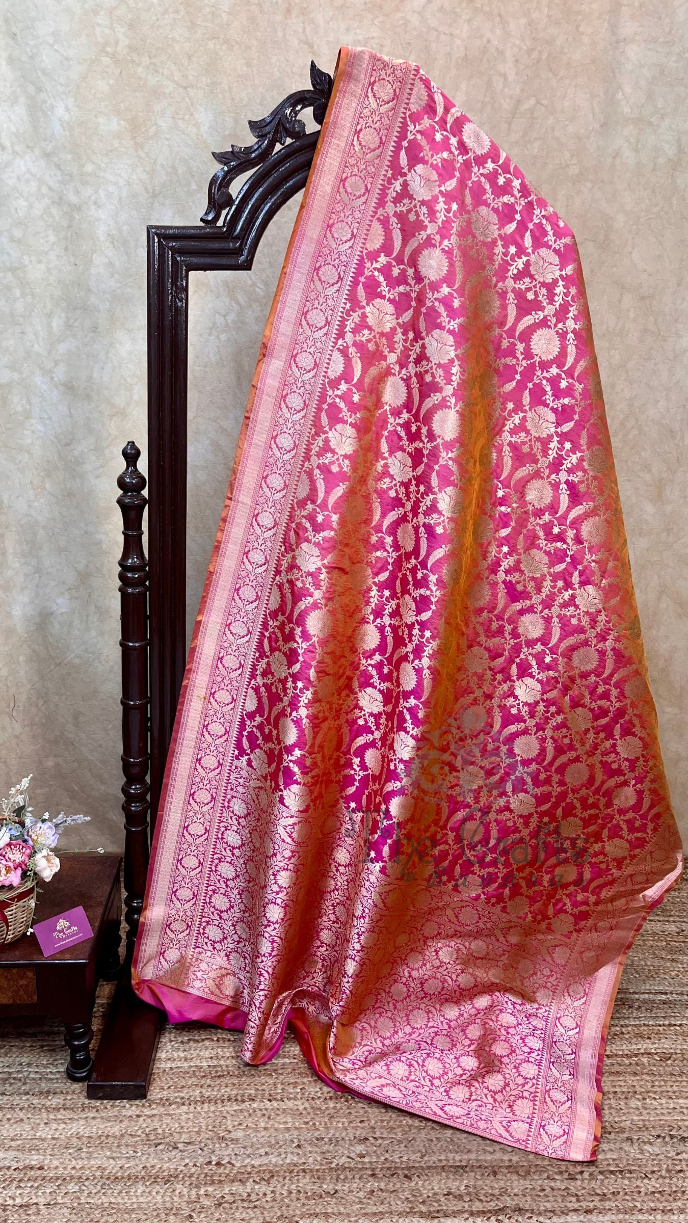 Pure Katan Silk Handloom Banarasi Saree - Jaal work