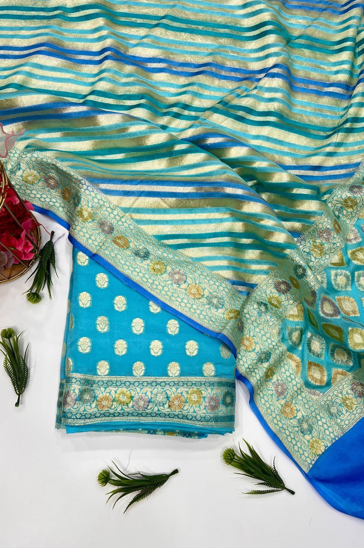 Khaddi Georgette Banarasi Dress Material