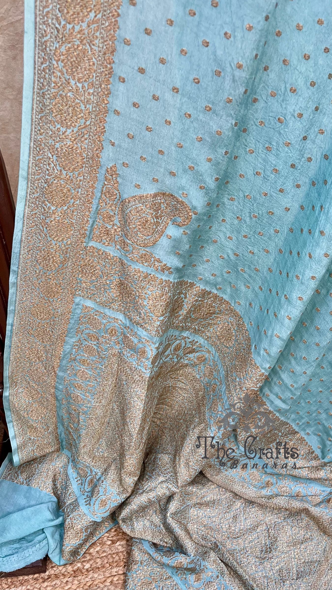 Pure Crepe Georgette Banarasi Saree - Antique Zari