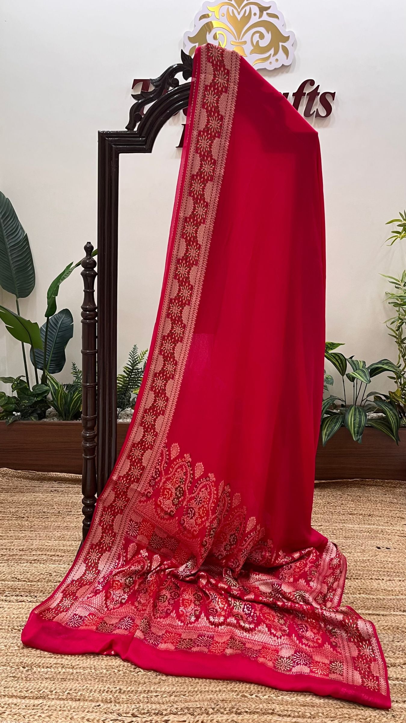 Pure Khaddi Chiffon Banarasi Saree