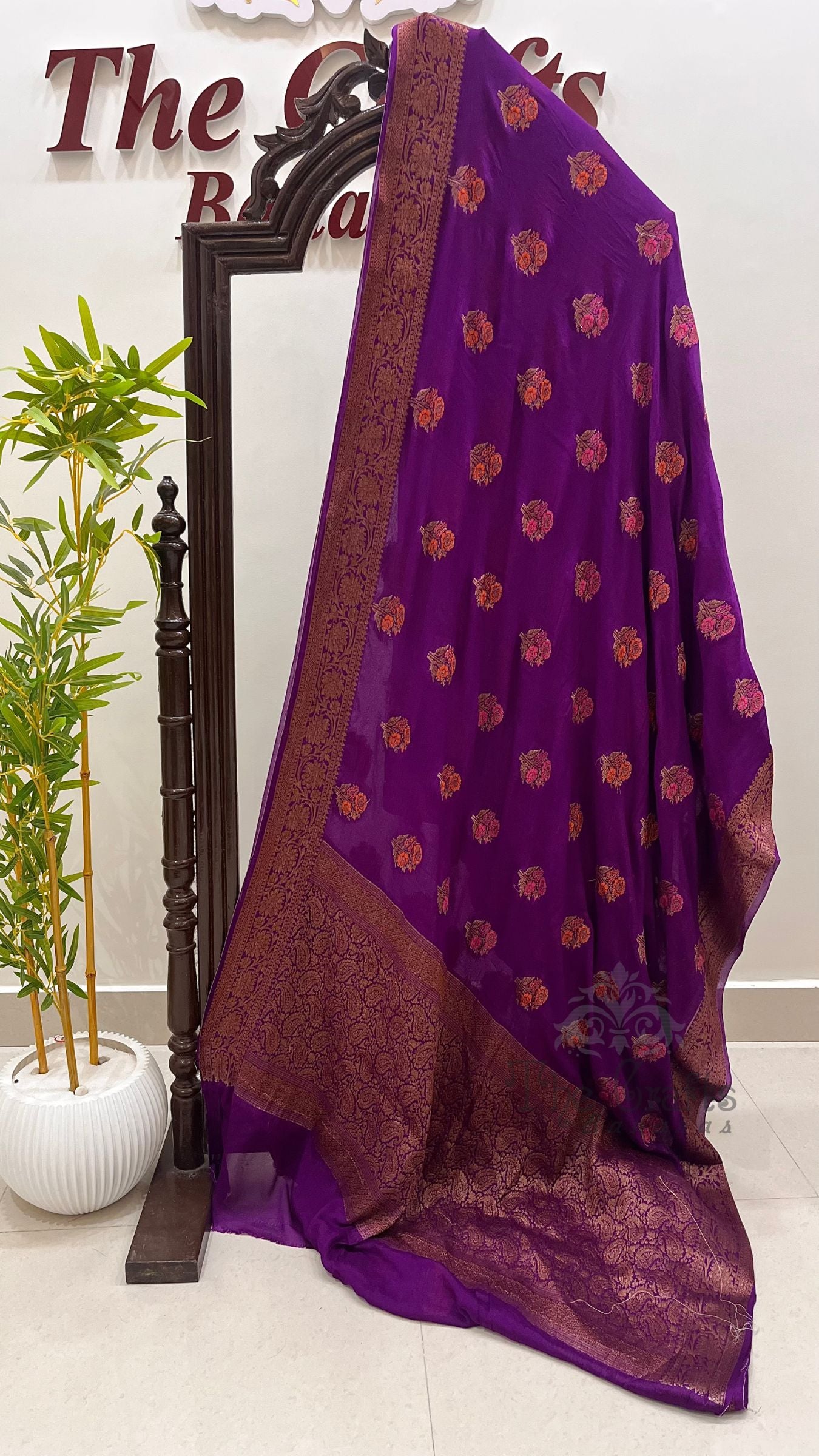 Pure Khaddi Chiffon Banarasi Saree