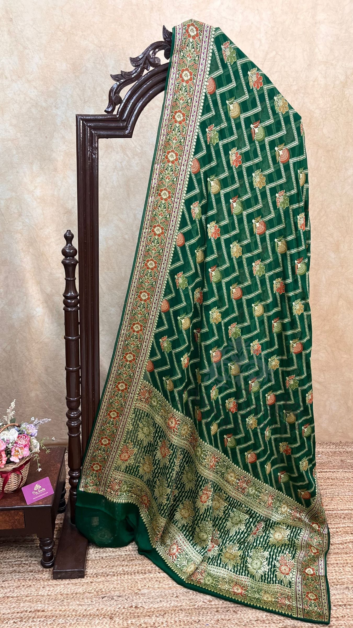 Pure Khaddi Chiffon Banarasi Saree
