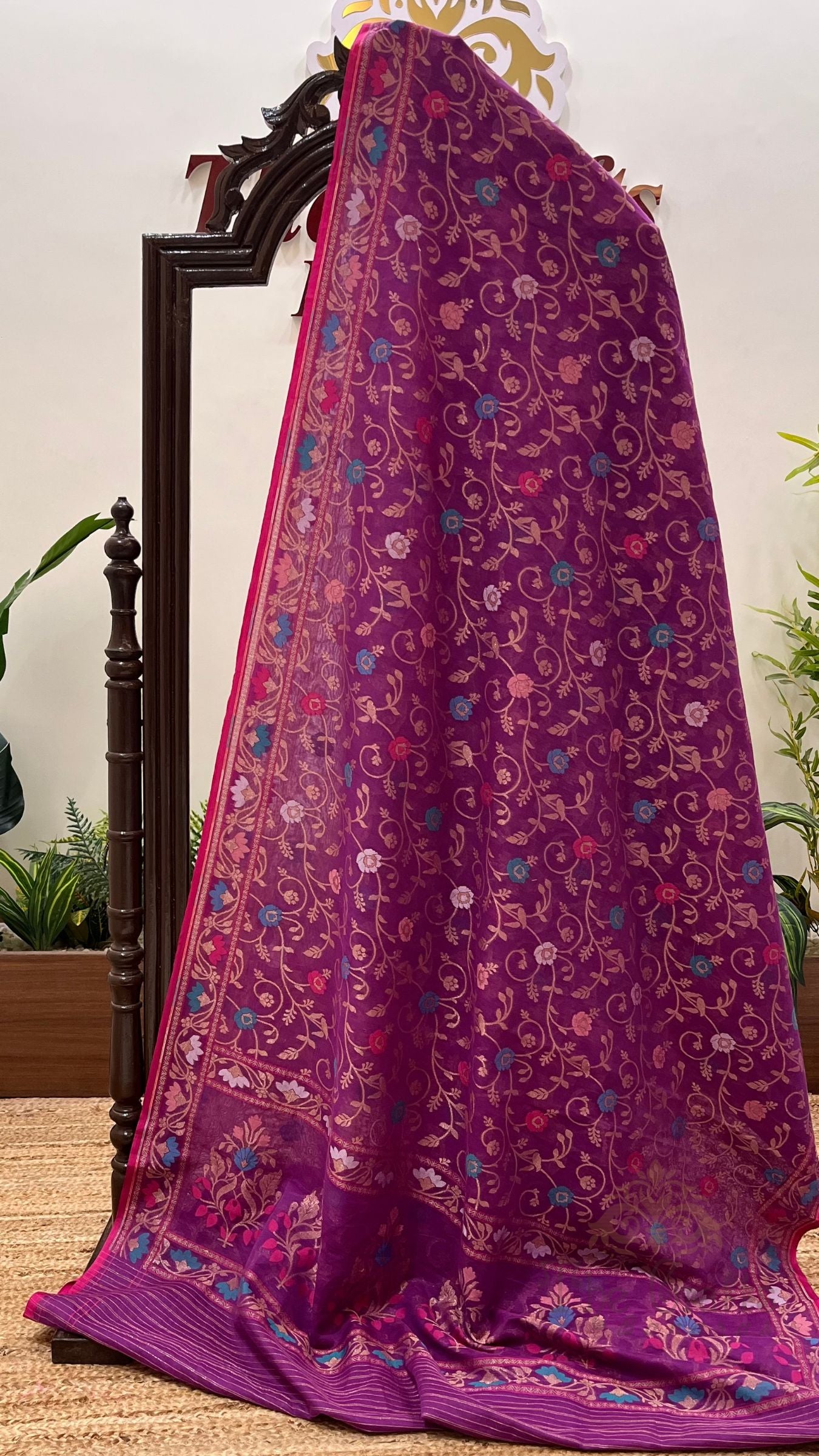 Pure Ektara Cotton Jamdani Banarasi Saree - Tilfi