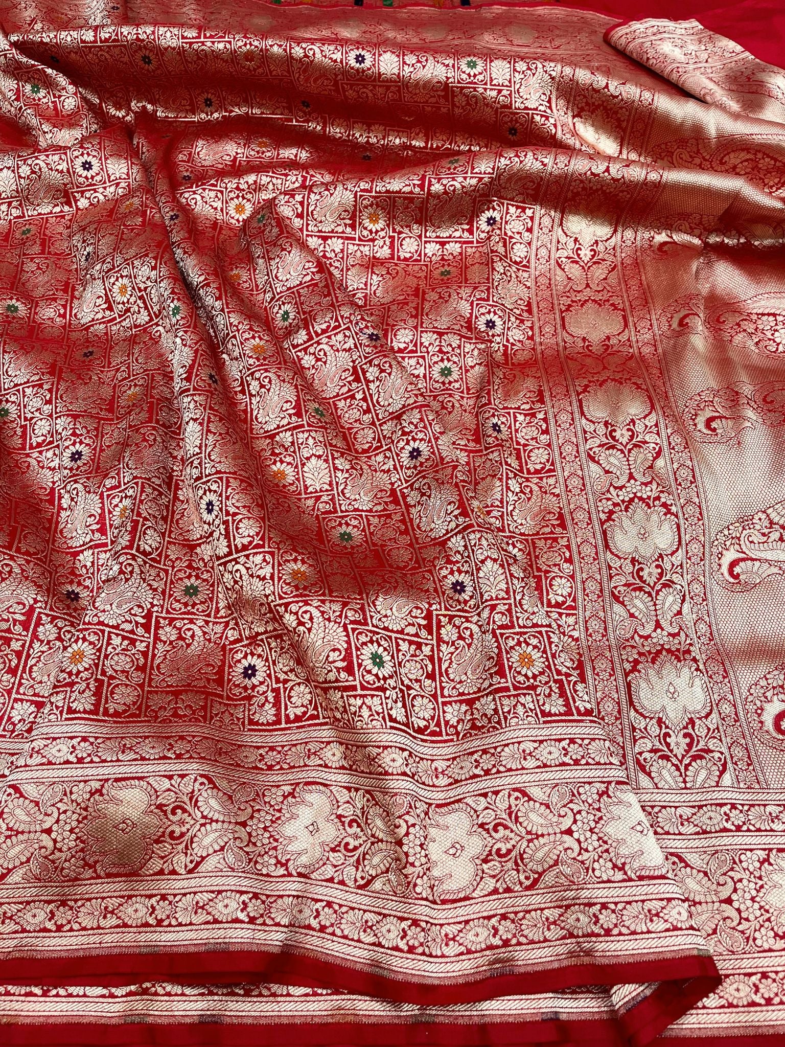 Pure Katan Silk Handloom Banarasi Saree - Tanchui Brocade Meena