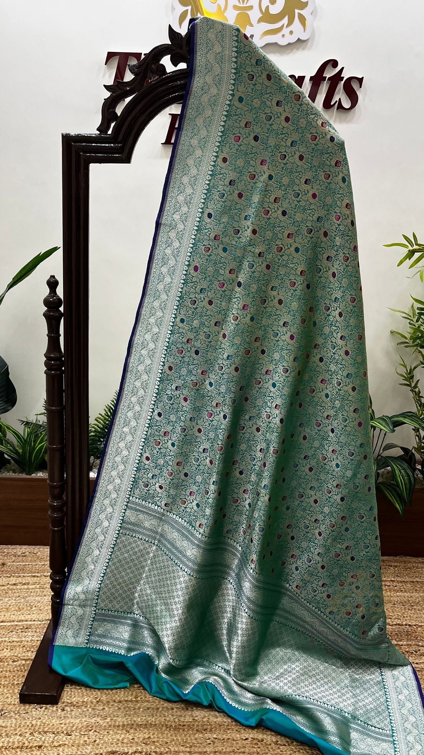 Pure Katan Silk Handloom Banarasi Saree - Kadhua Brocade Tilfi Meena