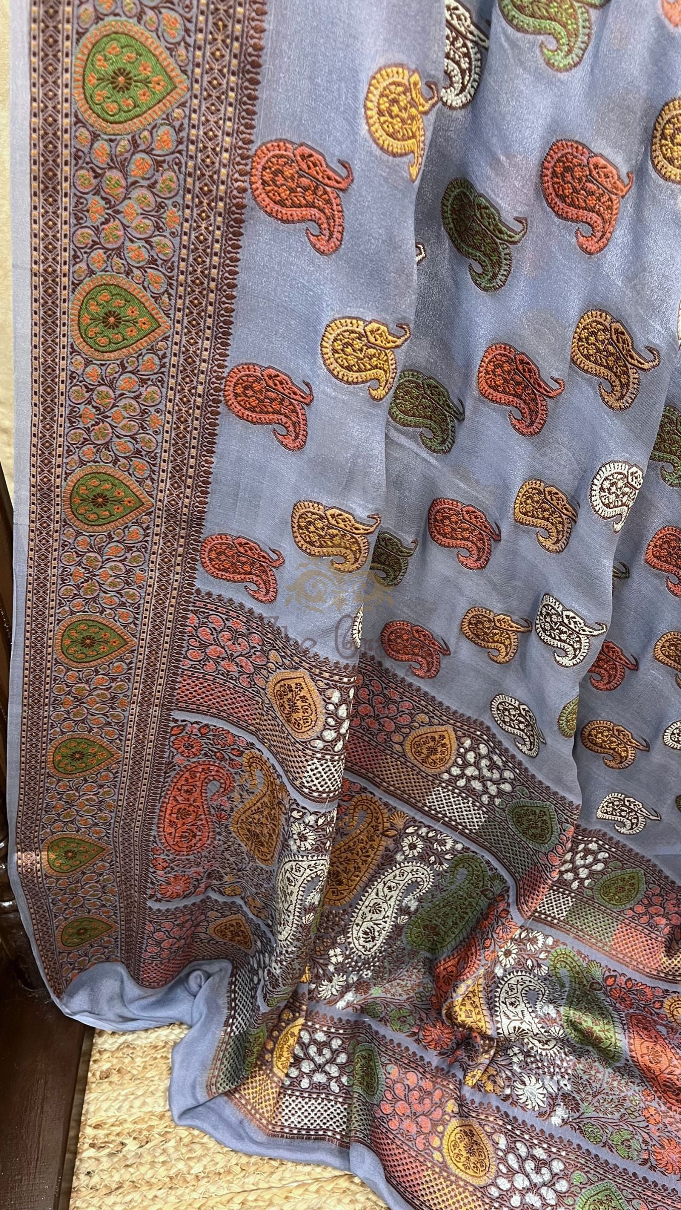 Pure Khaddi Chiffon Banarasi Saree
