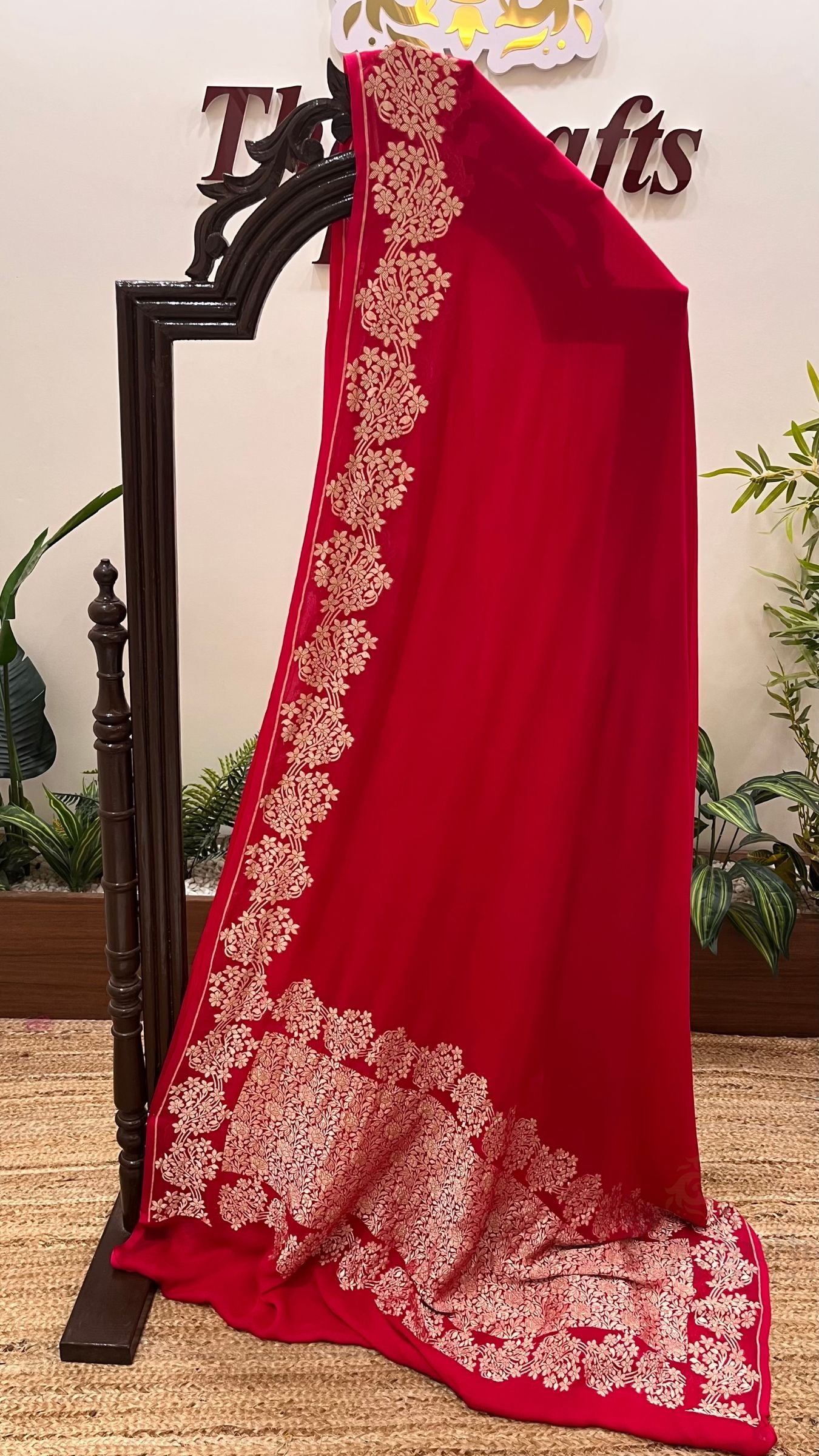 Khaddi Georgette Handloom Banarasi Saree
