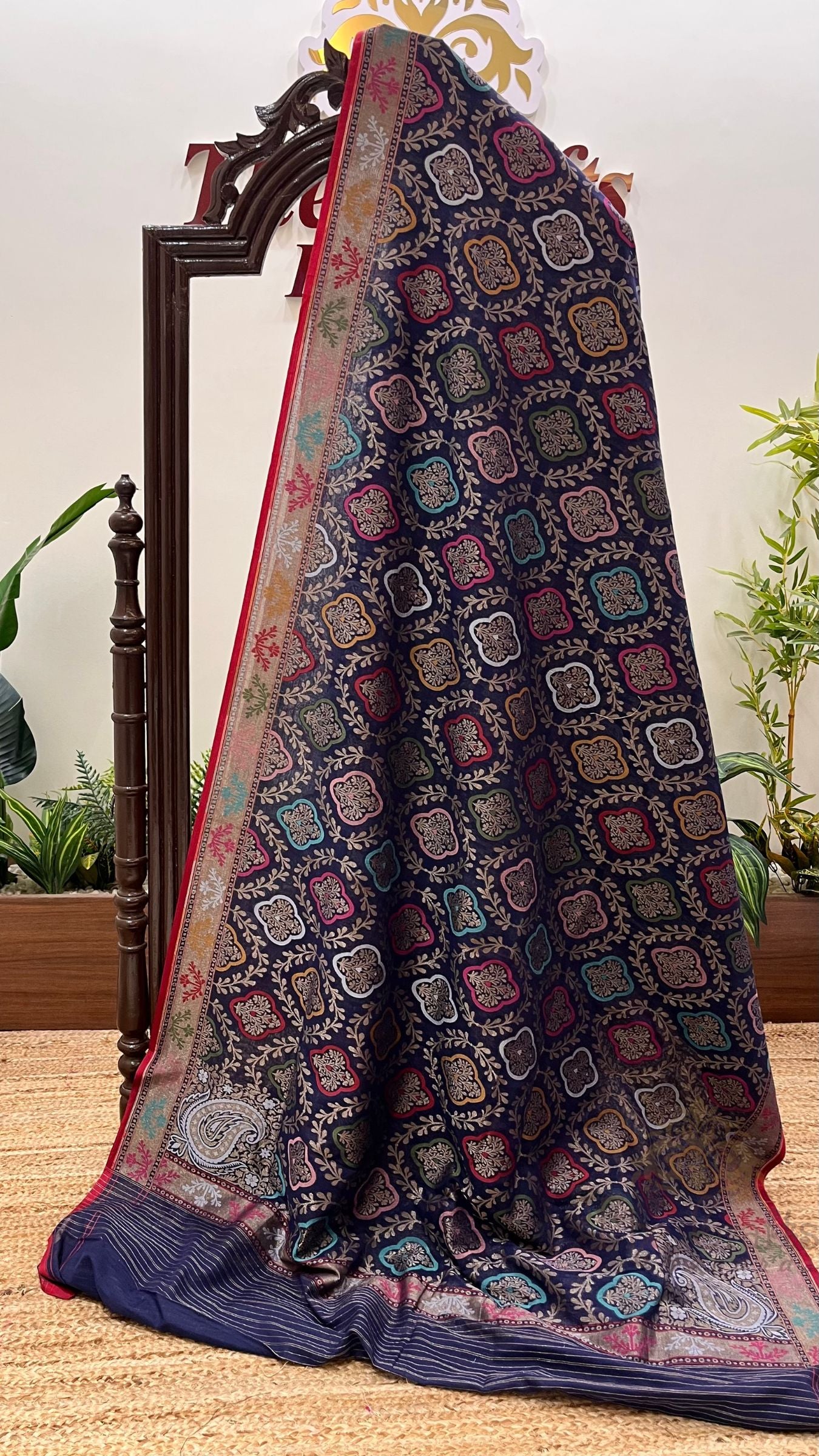 Pure Ektara Cotton Jamdani Banarasi Saree - Tilfi