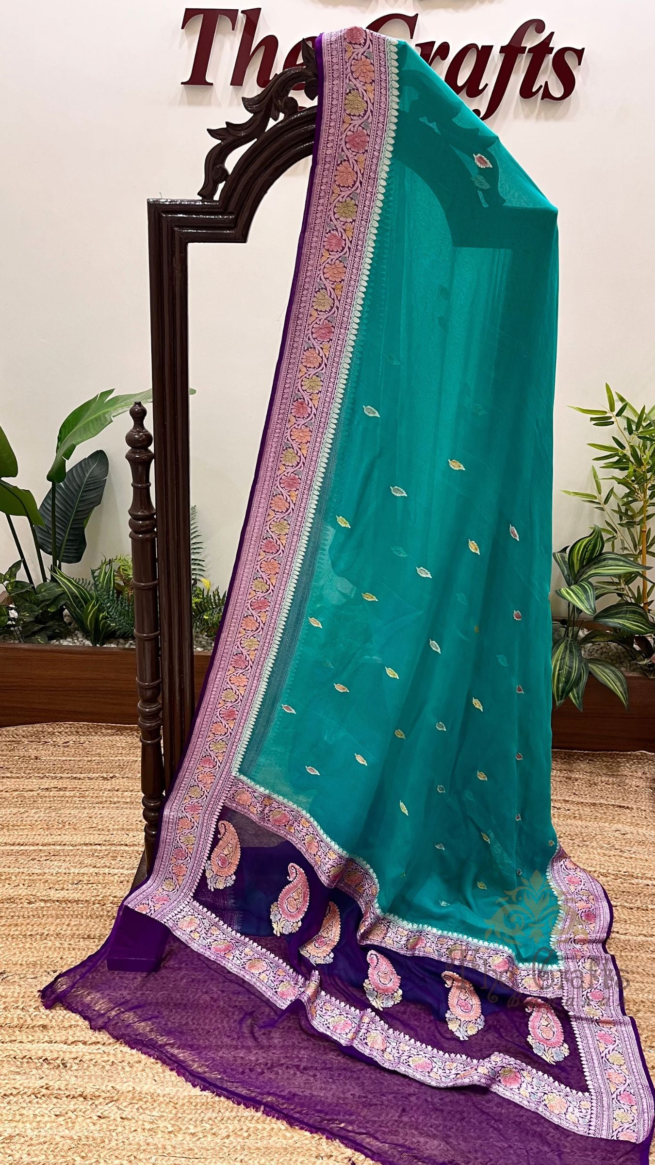 Pure Georgette Handloom Banarasi Saree