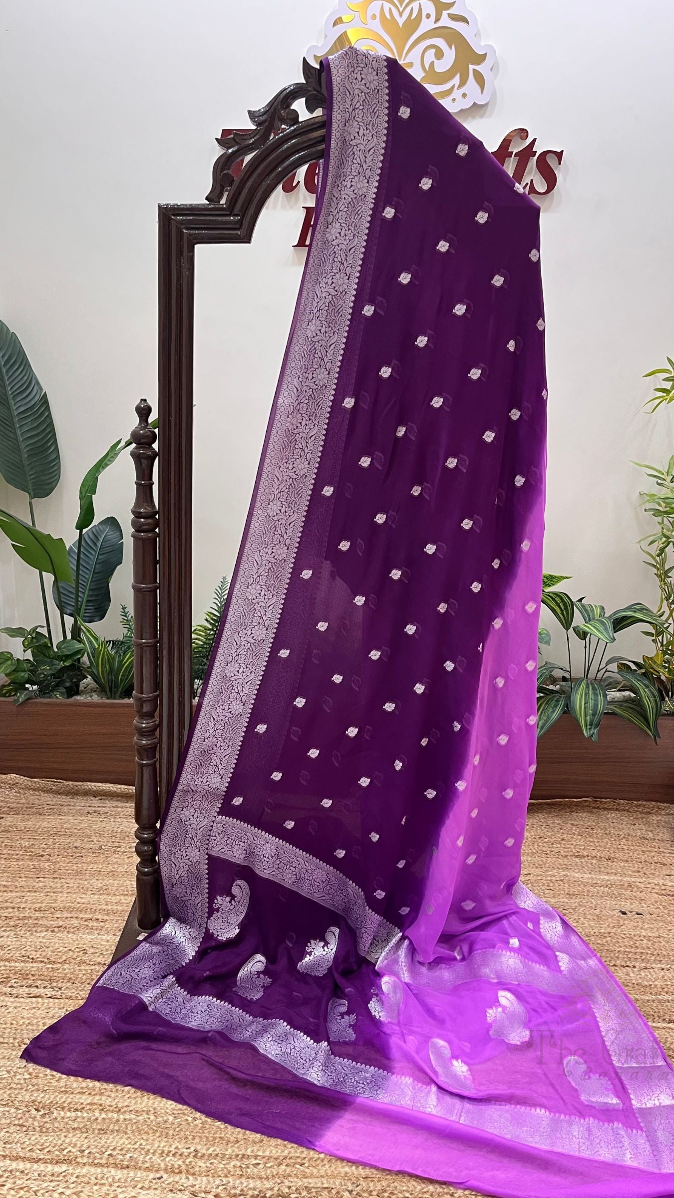 Pure Khaddi Chiffon Banarasi Saree