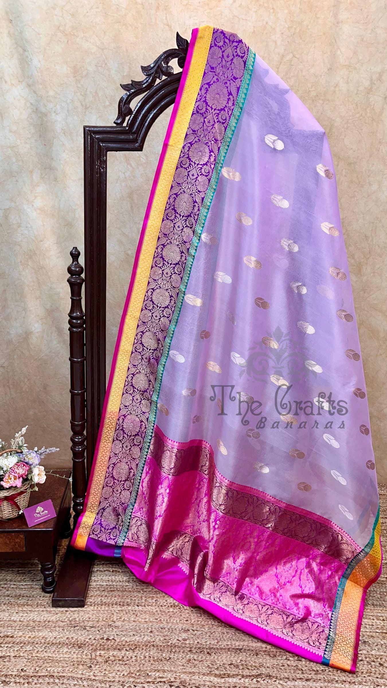 Pure Kora Silk Handloom Banarasi Saree - with sona rupa kadhua motifs