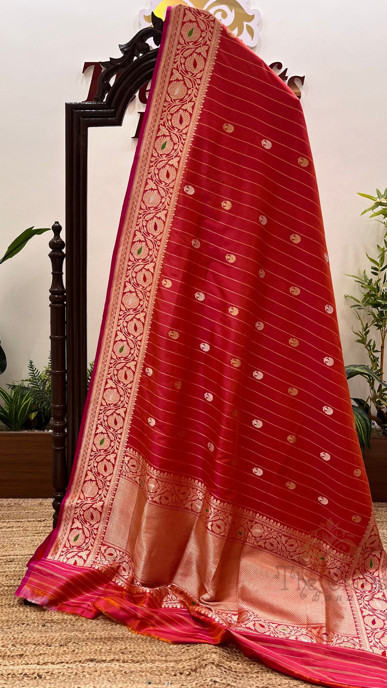 Pure Katan Silk Handloom Banarasi Saree - with Sona Rupa kadhua motifs