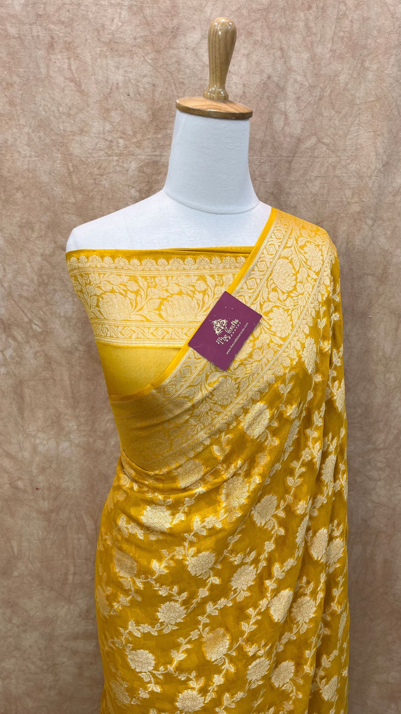 Pure Khaddi Chiffon Banarasi Saree