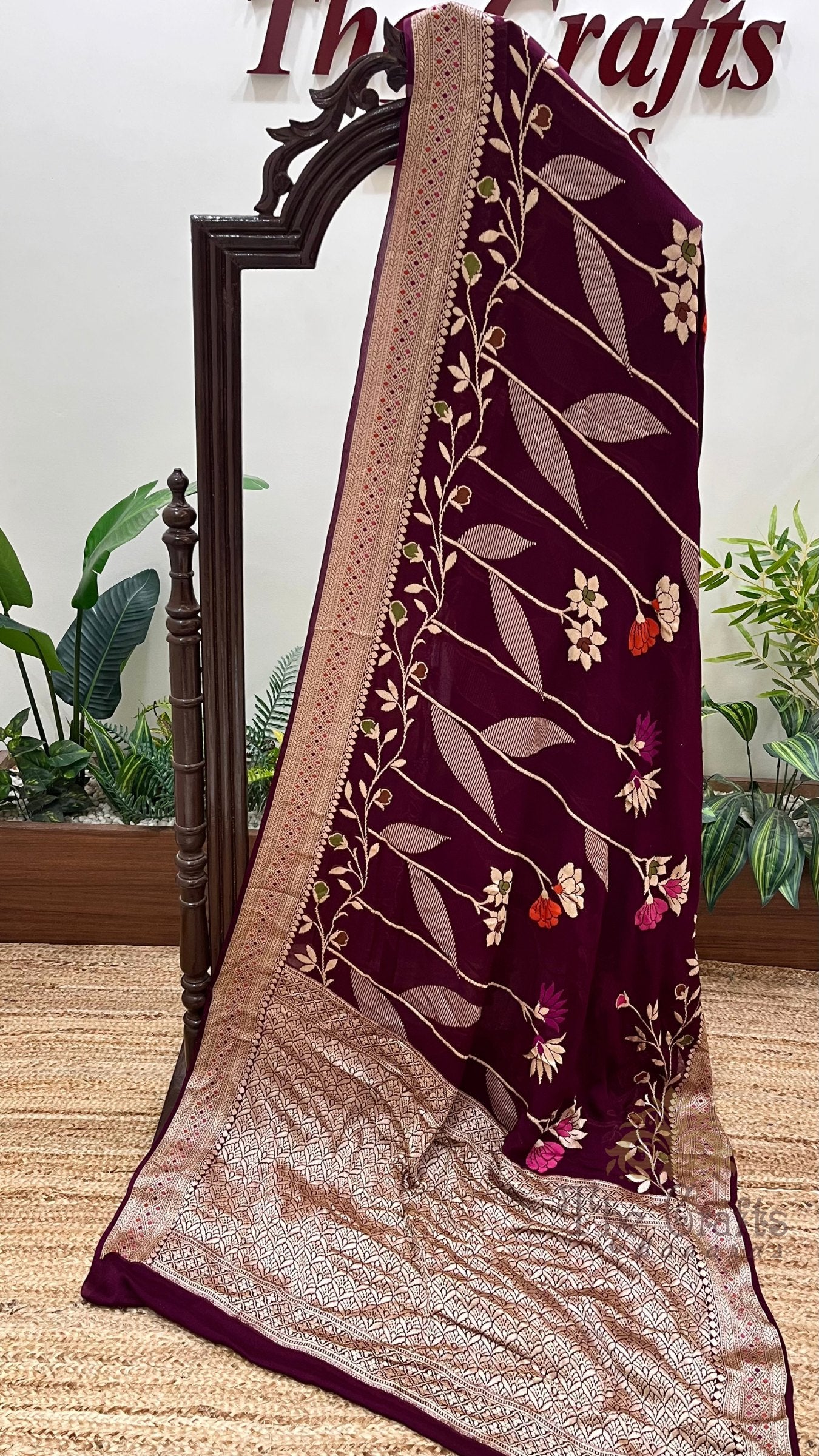 Pure Khaddi Chiffon Banarasi Saree