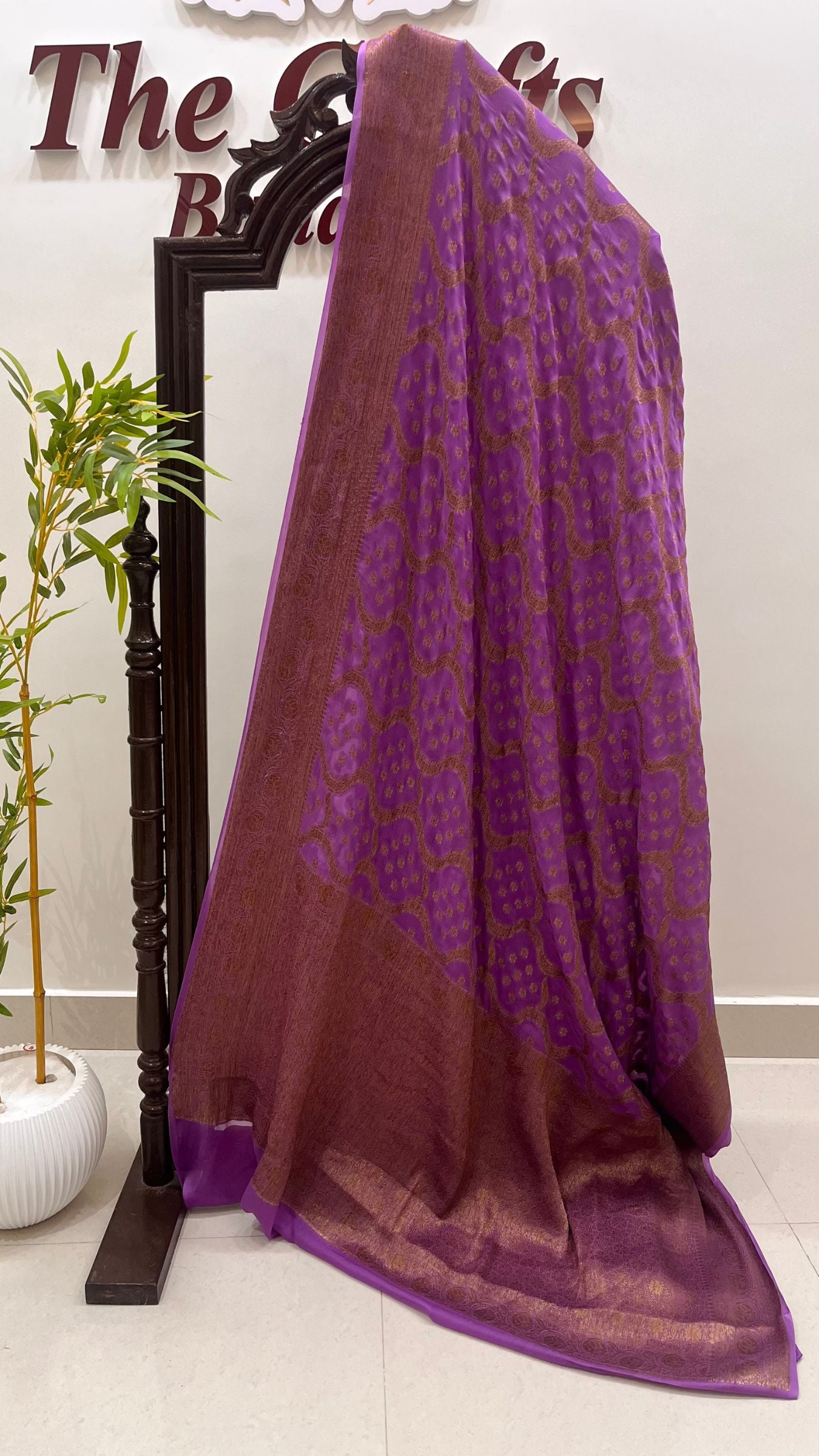 Pure Khaddi Chiffon Banarasi Saree