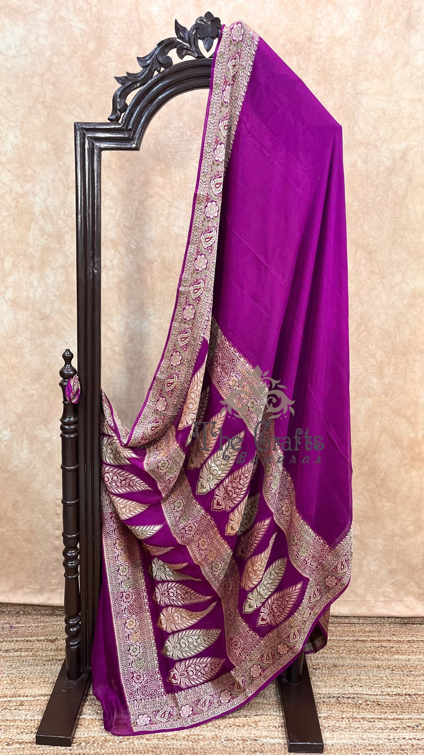 Pure Khaddi Chiffon Banarasi Saree