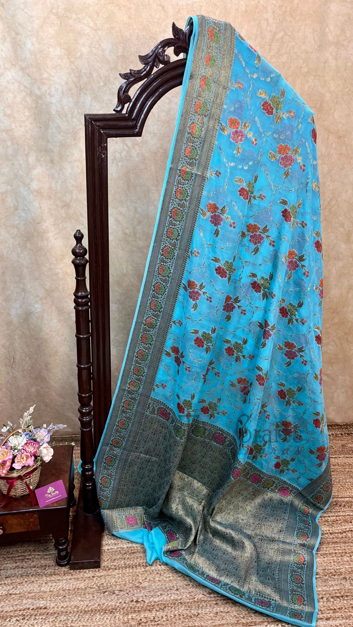 Pure Khaddi Chiffon Banarasi Saree