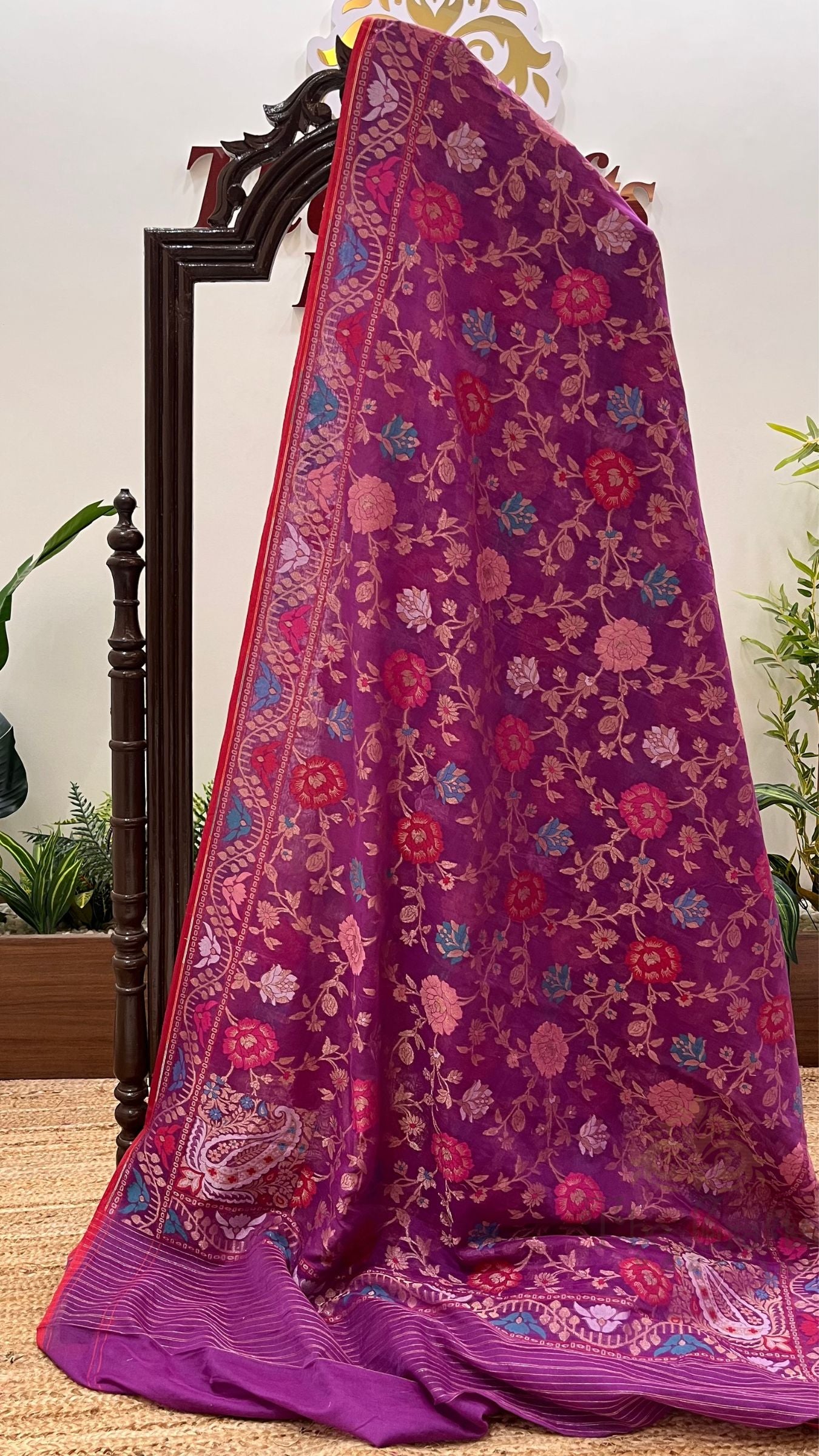 Pure Ektara Cotton Jamdani Banarasi Saree - Tilfi