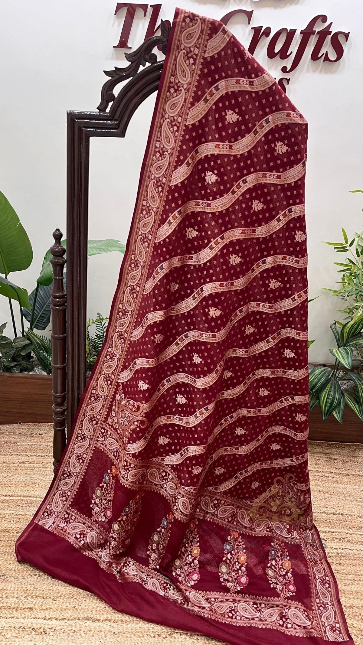 Pure Ektara Cotton Jamdani Banarasi Saree - Tilfi