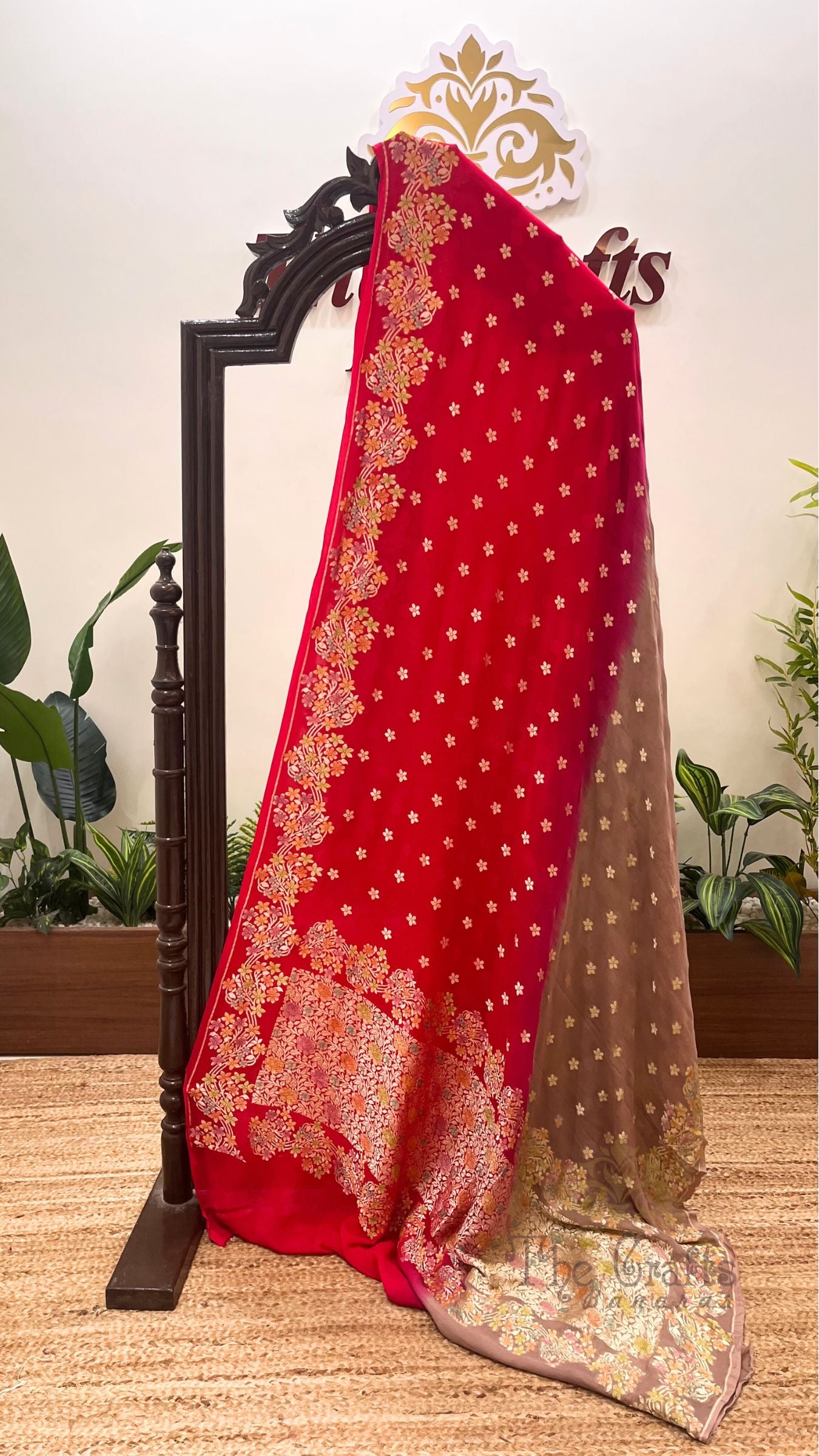 Khaddi Georgette Handloom Banarasi Saree