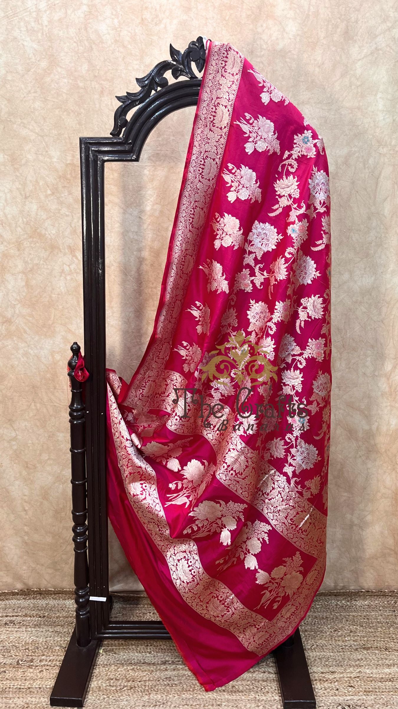 Pure Katan Silk Handloom Banarasi Saree - All over Meenakari Jaal work