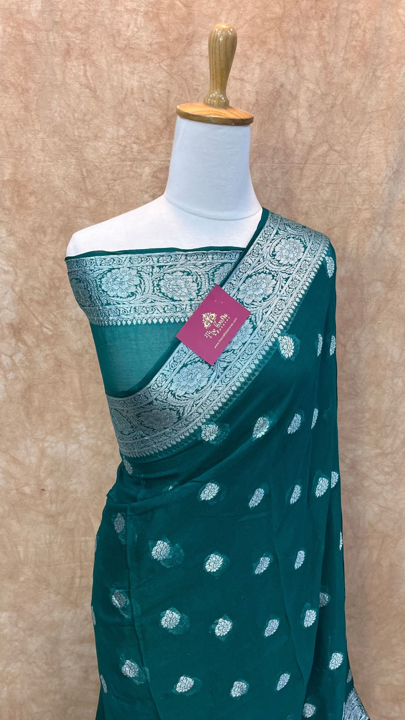 Pure Khaddi Chiffon Banarasi Saree