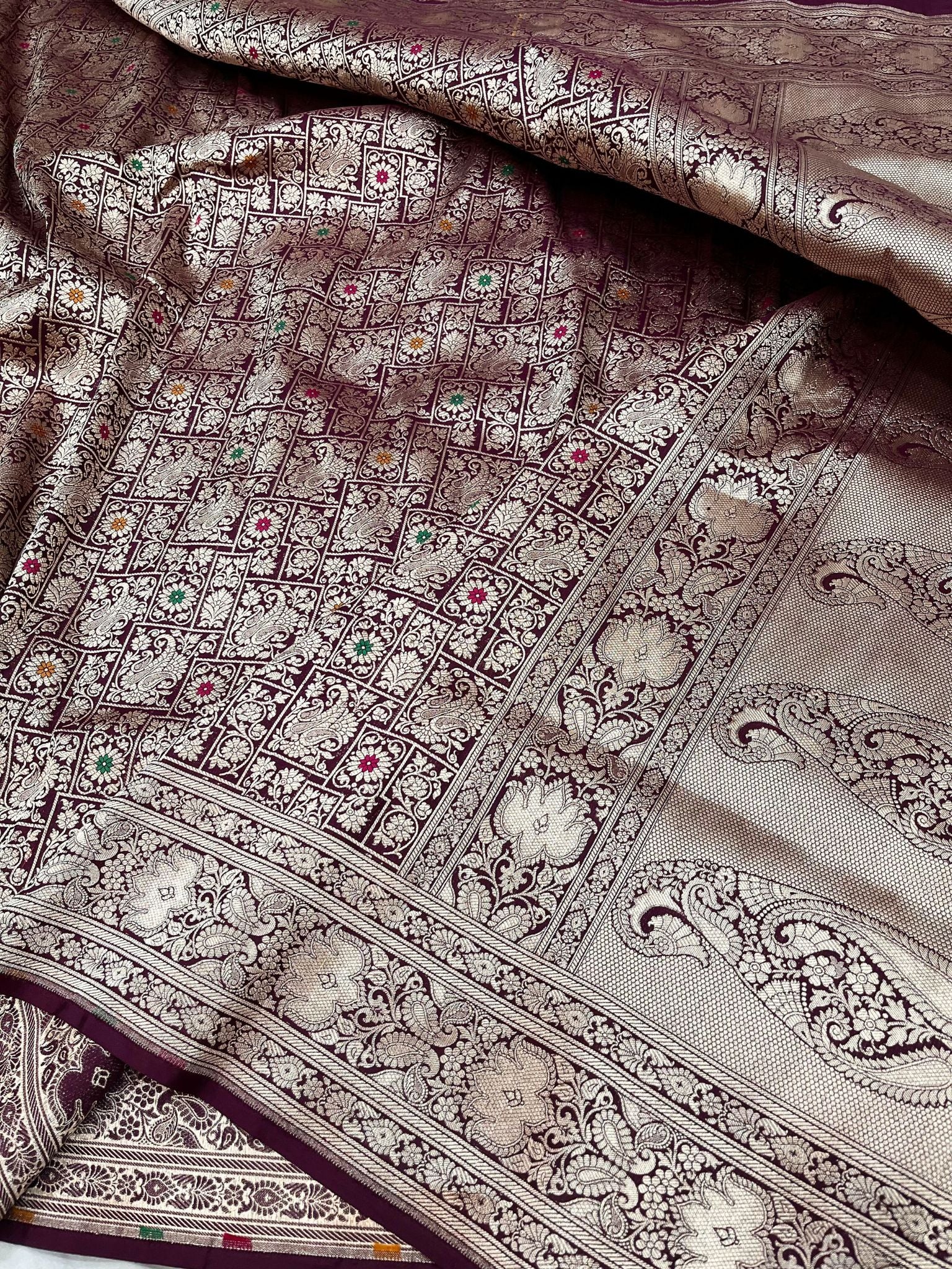 Pure Katan Silk Handloom Banarasi Saree - Tanchui Brocade Meena