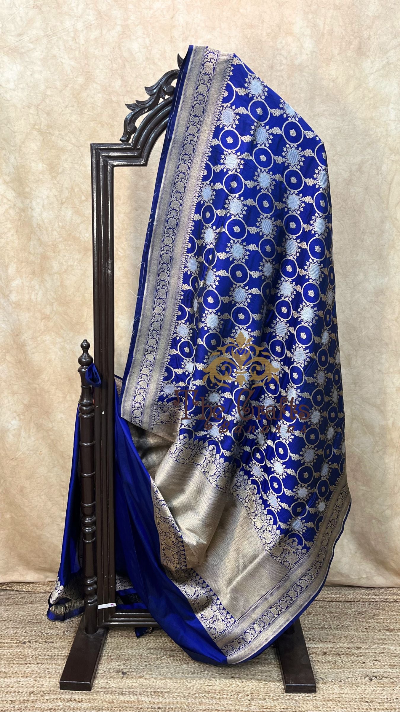 Pure Katan Silk Handloom Banarasi Saree - All over Sona Roopa Jaal work