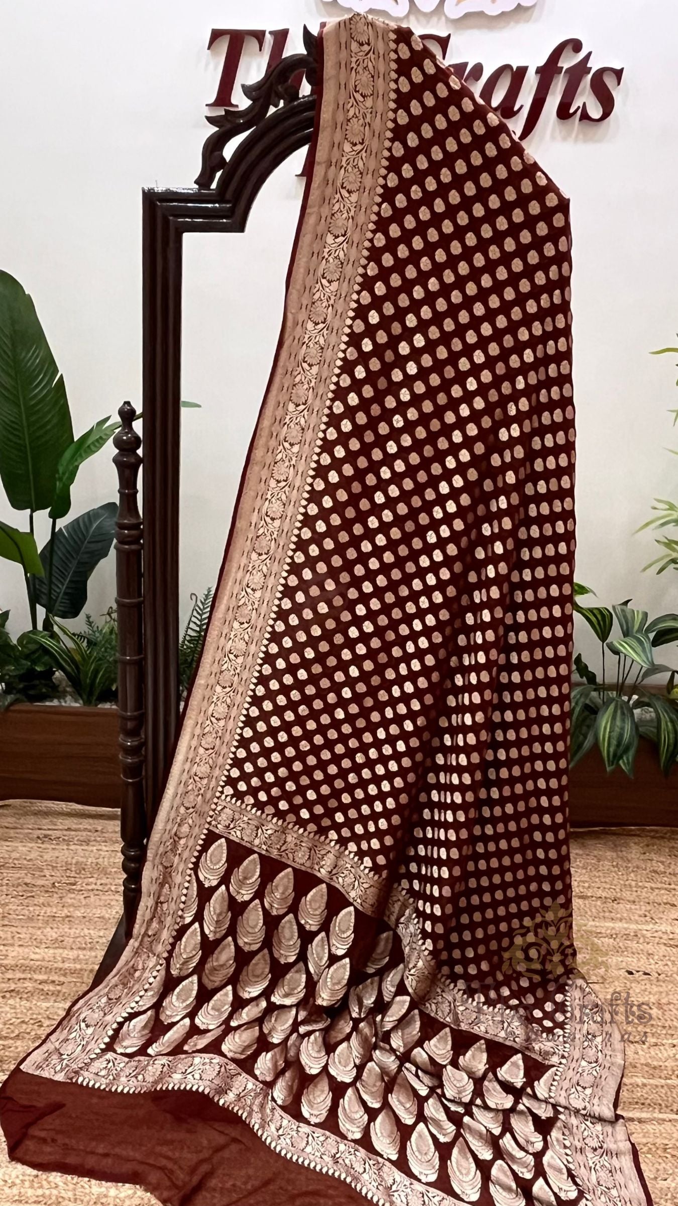Khaddi Georgette Handloom Banarasi Saree