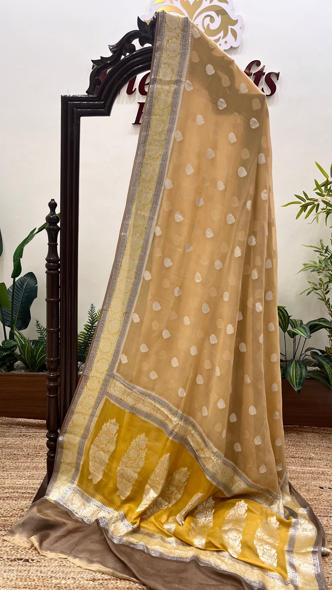 Pure Khaddi Chiffon Banarasi Saree - Rupa Buti