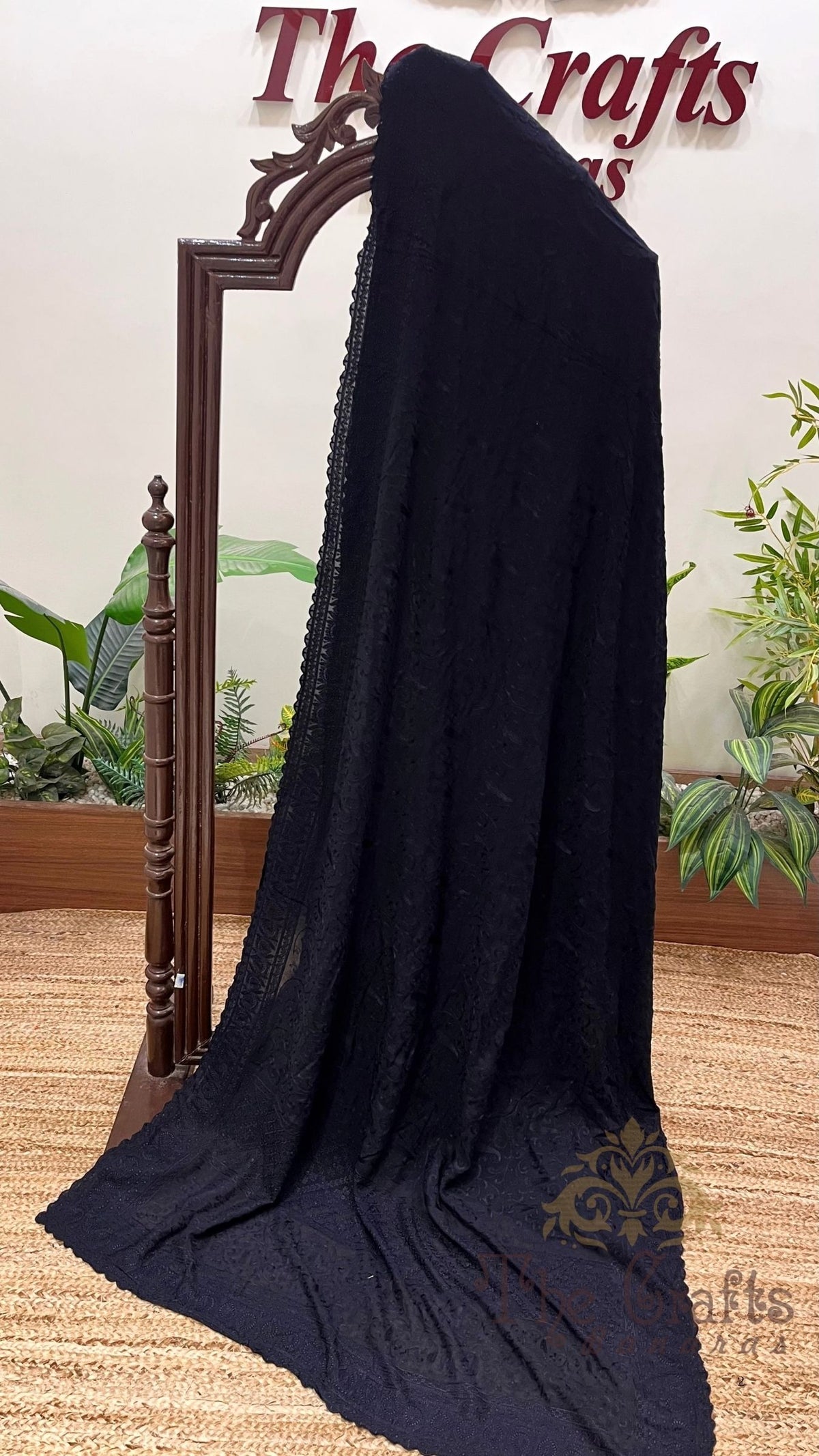 Pure Georgette Chikankari Handloom Banarasi Saree