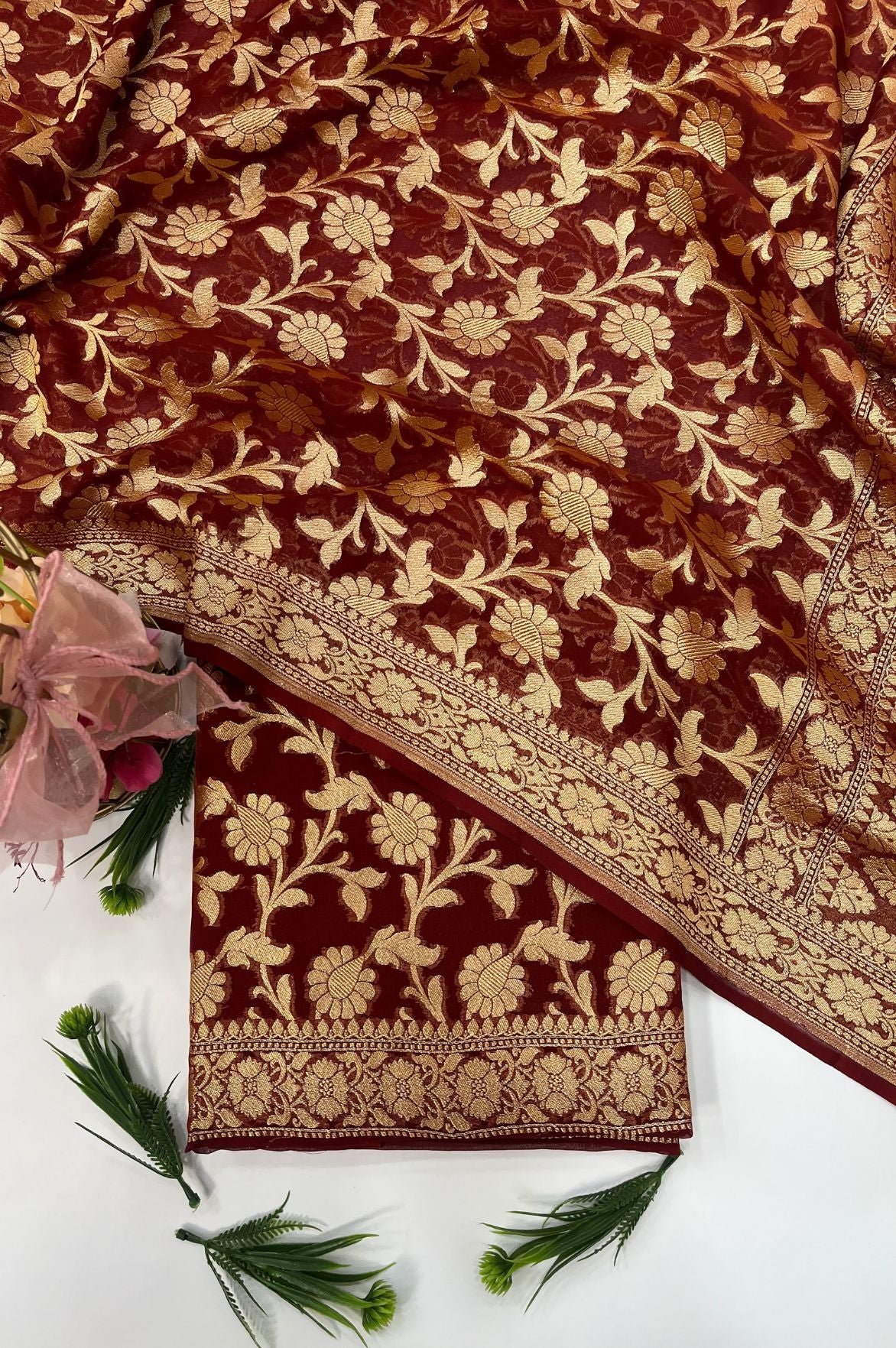 Khaddi Georgette Banarasi Dress Material