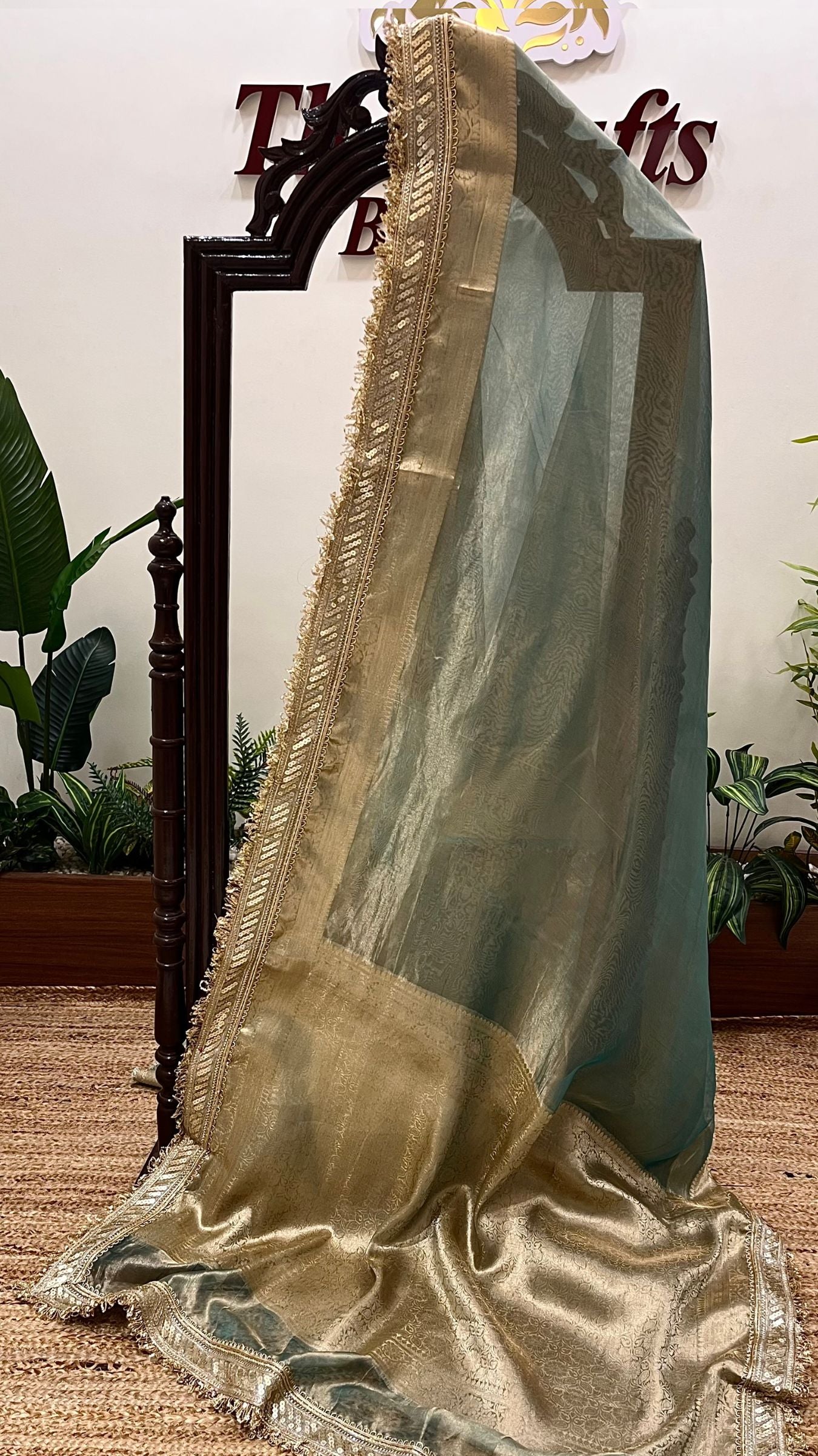 Pure Tissue Silk Handloom Banarasi Saree - with Lace Border