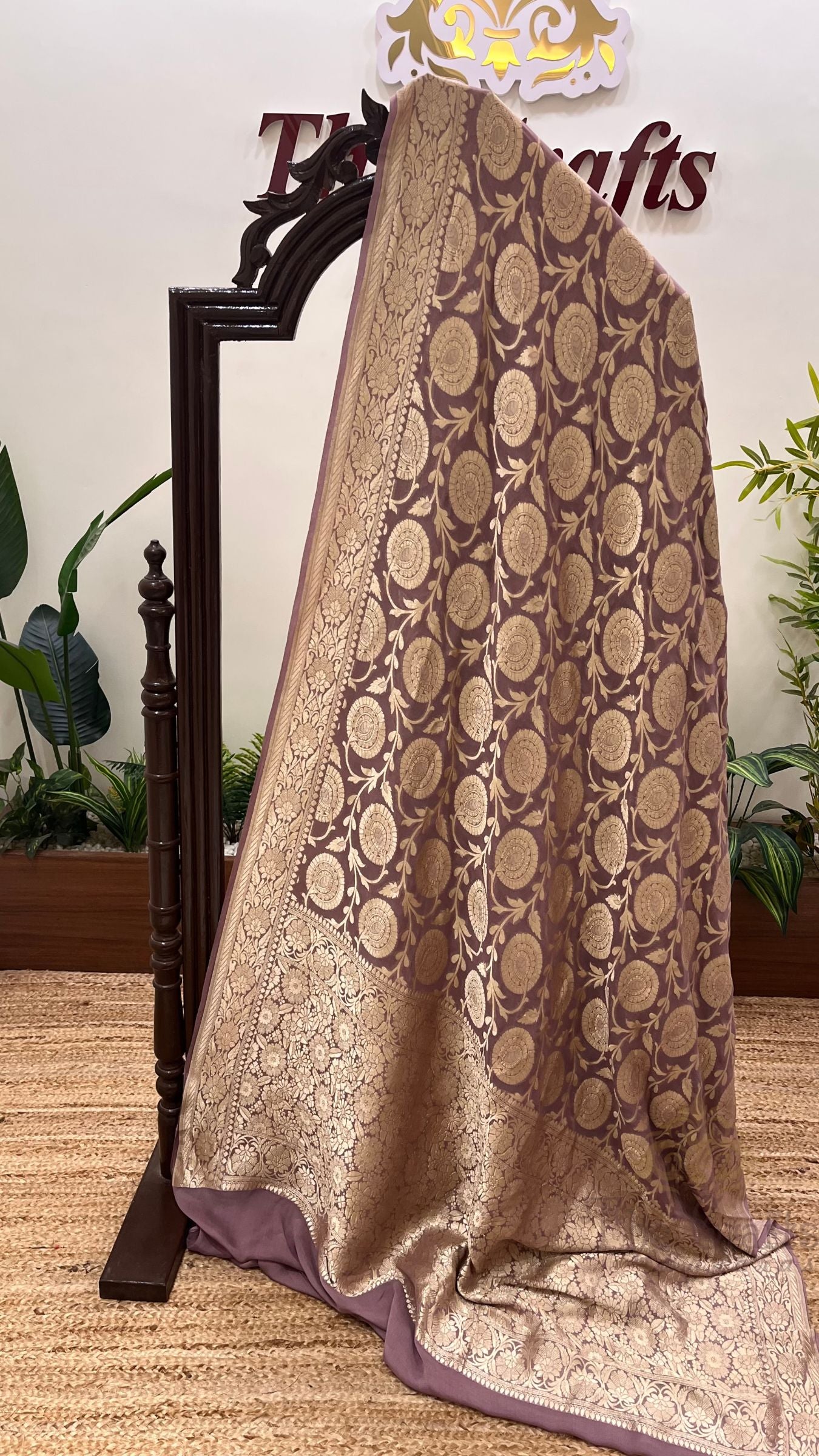Khaddi Georgette Banarasi Saree - Water Zari