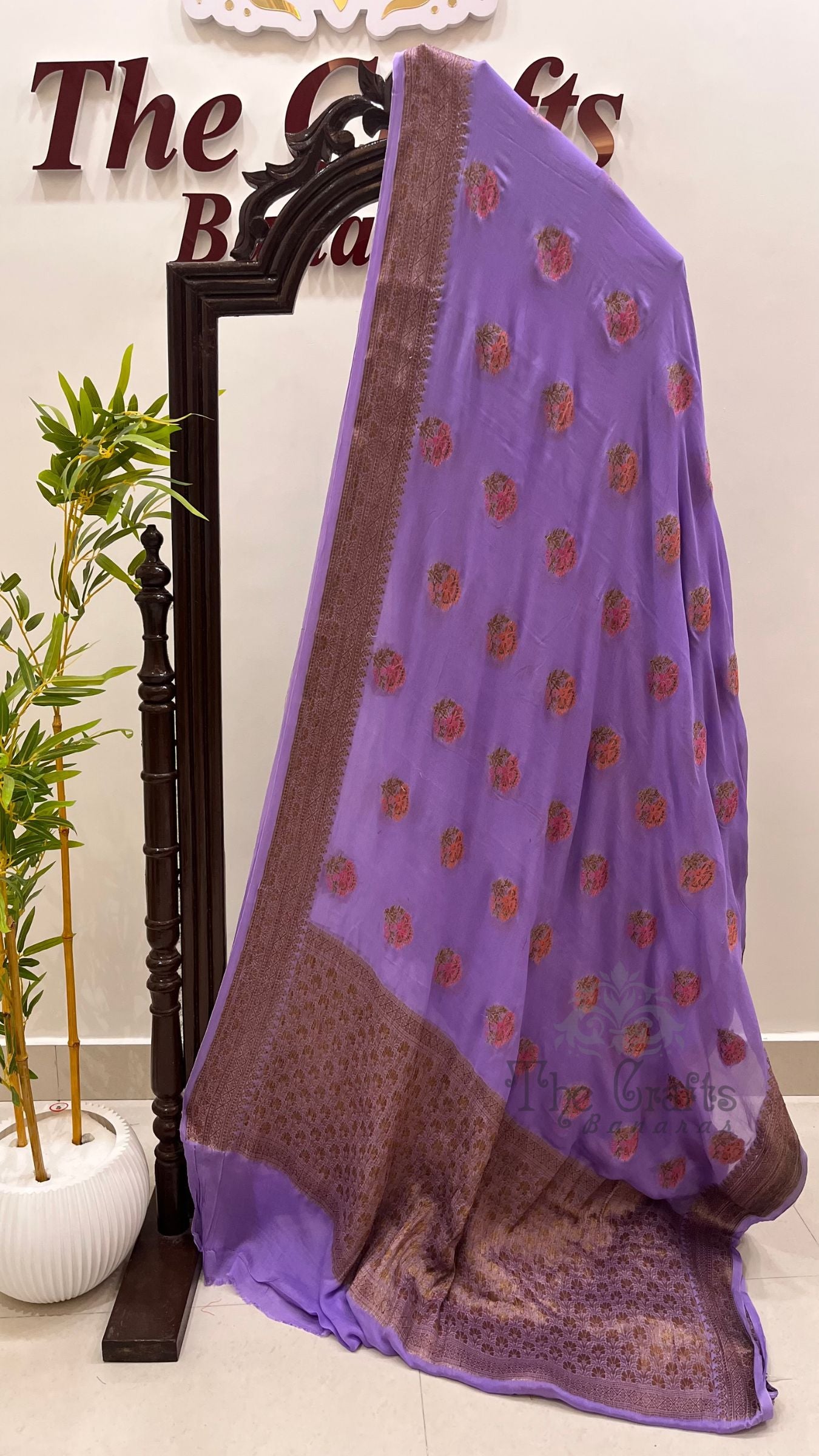 Pure Khaddi Chiffon Banarasi Saree