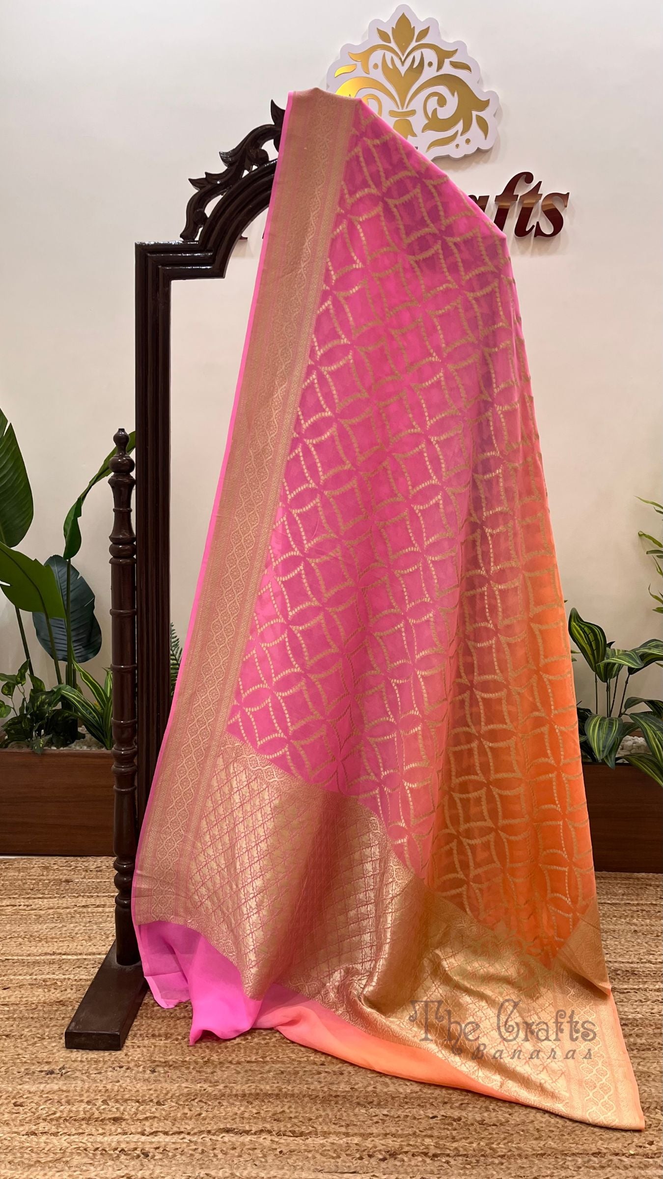 Khaddi Georgette Banarasi Saree - Water Zari