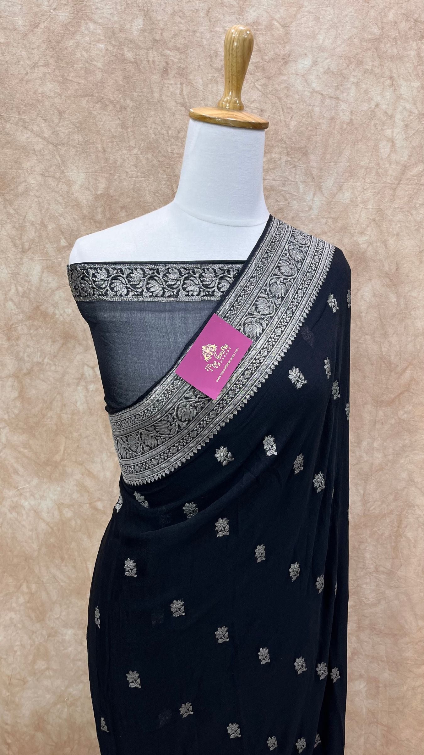 Pure Georgette Handloom Banarasi Saree