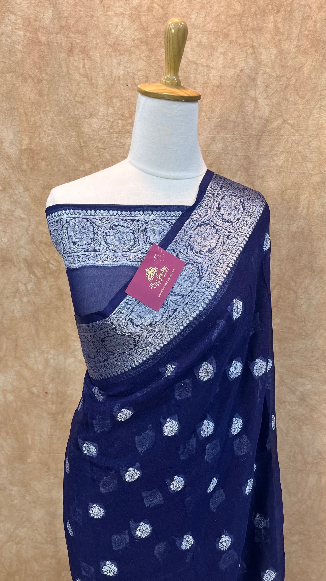 Pure Khaddi Chiffon Banarasi Saree